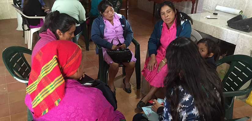 women in discussion group in Honduras