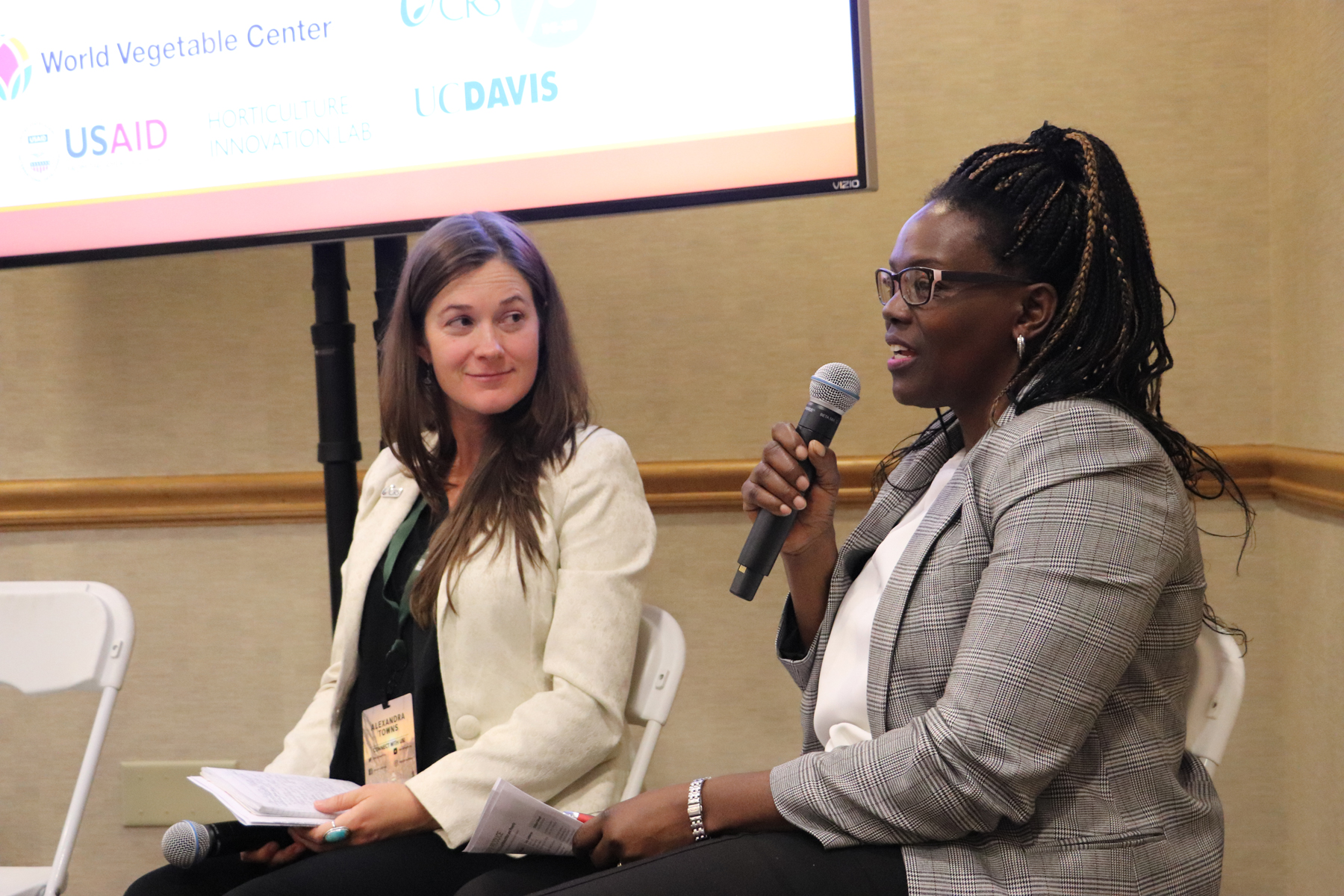 panelists speaking at Power of Produce event about fruits and vegetables at World Food Prize