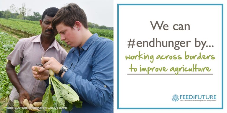 We can #endhunger by working across borders to improve agriculture