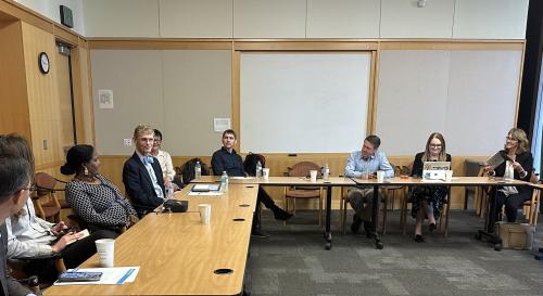Carey Fowler discusses with UC Davis faculty