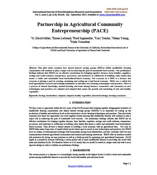first page Partnership in Agricultural Community
