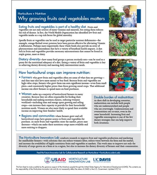 fact sheet - How horticultural crops can improve nutrition