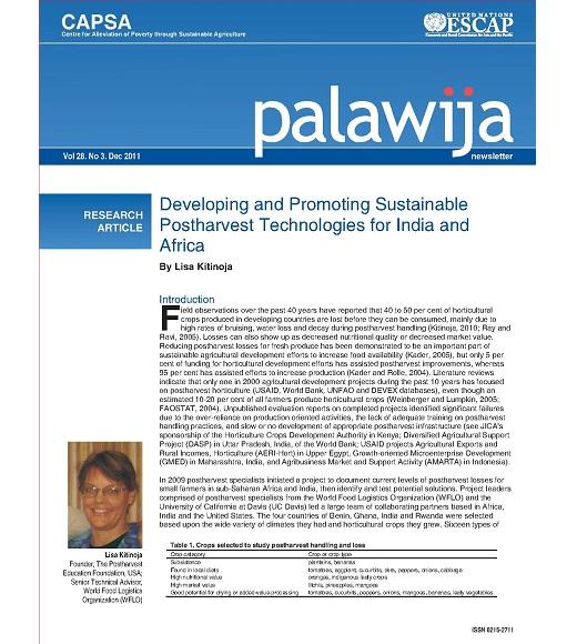 Developing and promoting postharvest technologies research article