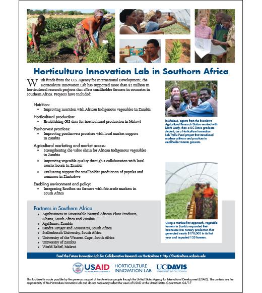 Fact sheet: Horticulture Innovation Lab in Southern Africa