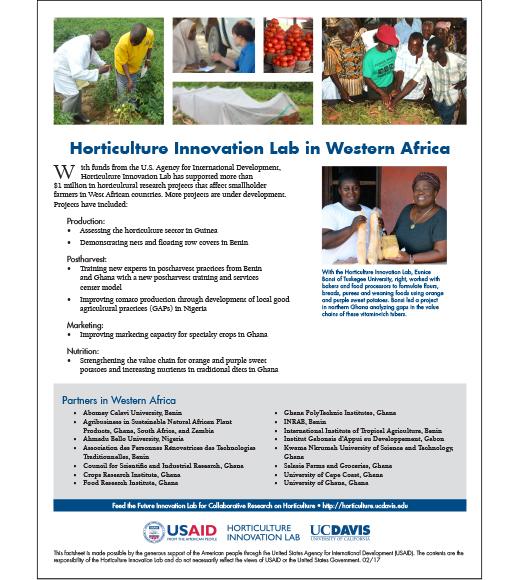 Fact sheet: Horticulture Innovation Lab in Western Africa
