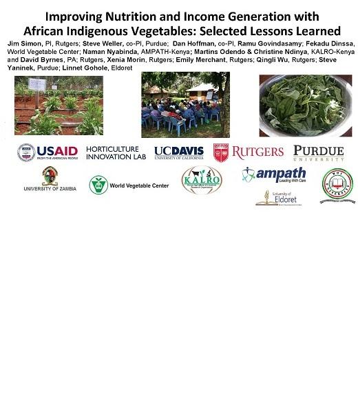 Title Slide: Improving Nutrition and Income Generation with African Indigenous Vegetables: Selected Lessons Learned 