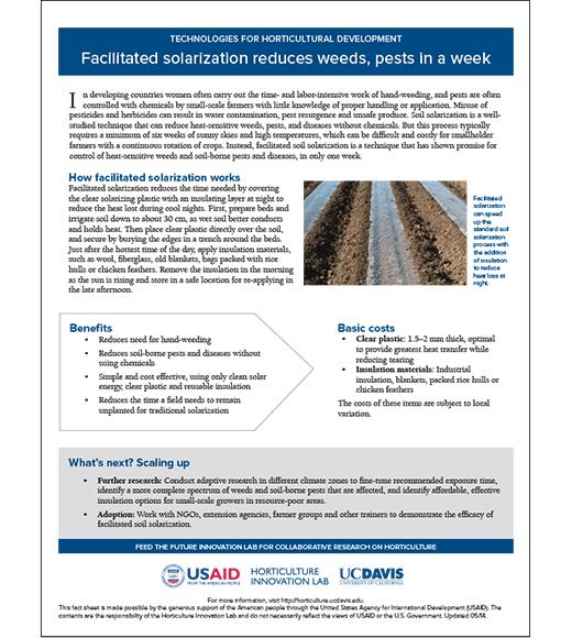 fact sheet: Facilitated solarization reduces weeds and pests