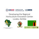 "Developing the Regional, Horticulture Innovation Center, Lusaka, Zambia" title slide