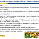 Introduction to session 2 - Improving the availability of fruits and vegetables - Title slide