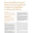 First page of article: Preventing micronutrient deficiencies using African indigenous vegetables in Kenya and Zambia
