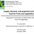 Supply, demand, and projected nutritional need for fruits and vegetables Susler - title slide