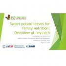 First slide: Sweet potato leaves for family nutrition