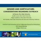 title slide "GENDER AND HORTICULTURE: CONSIDERATIONS REGARDING OUTREACH"